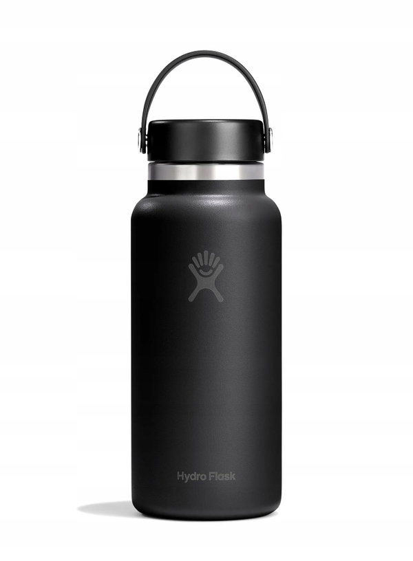 Butelka termiczna czarna z uchwytem 946 ml Wide Mouth Hydro Flask