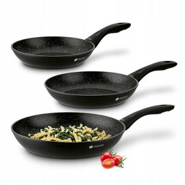 Zestaw PATELNI na GAZ Non stick SOLIDNE Czarne Tadar Erlan 20/24/28