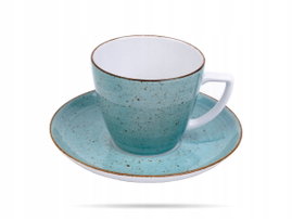 FILIŻANKA ZE SPODKIEM Porcelanowa Stylowa DO KAWY Lubiana Boss 350 ml
