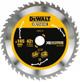 EWALT DT99561 piła tarczowa xr extreme runtime – 165 MM 42 zęby do drewna