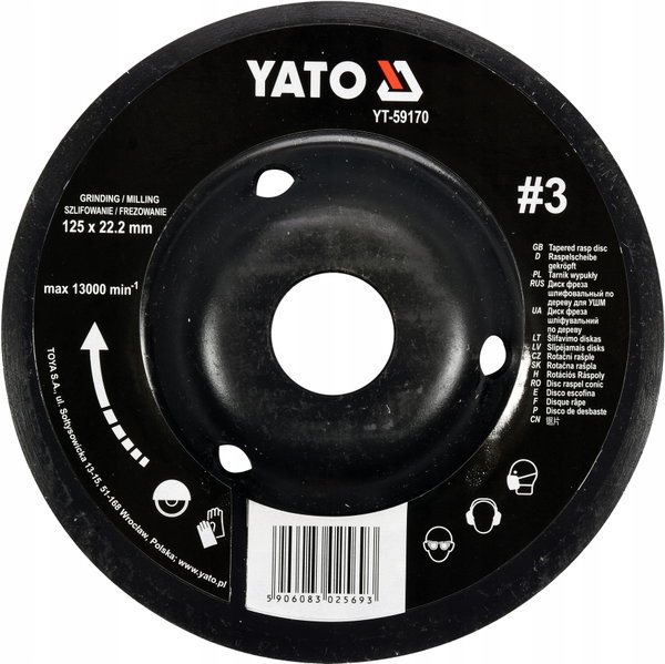 YATO YT-59170 TARNIK WYPUKŁY DO DREWNA 125MM NR3