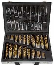 ZESTAW WIERTŁA DO METALU TYTANOWANE 170SZT 1-10mm WALIZKA S10410 TYTANOWE