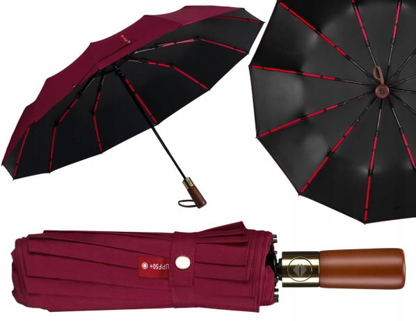 Parasolka Peterson automatyczna składana duży elegancki parasol pokrowiec