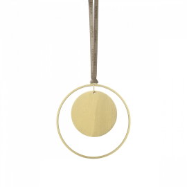 Zestaw 4 ozdób choinkowych KITAI koła brass Blomus