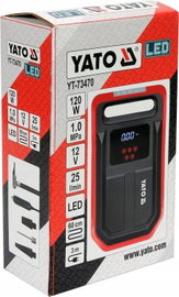 YATO MINI KOMPRESOR 12V SAMOCHODOWY Z WYŚWIETLACZEM LED 120W 10BAR 25L/MIN