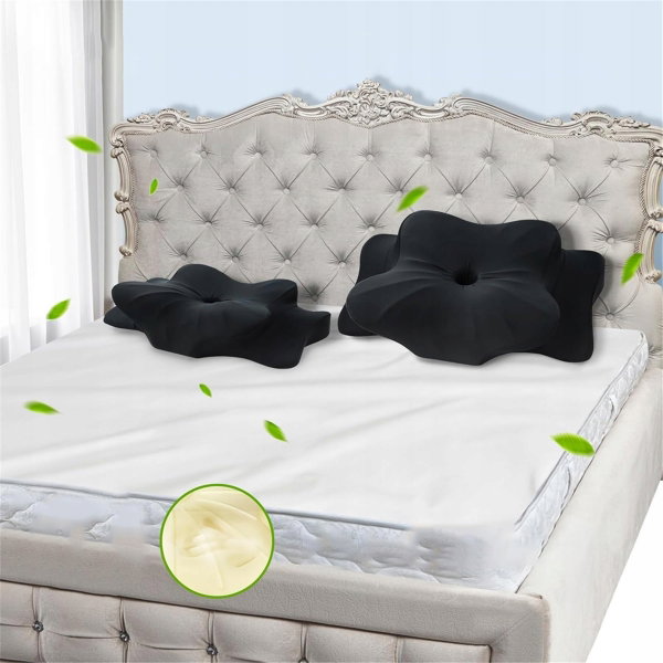 ORTOPEDYCZNA PODUSZKA Z PIANKI MEMORY FOAM Z WYŻŁOBIENIAMI NA RĘCE