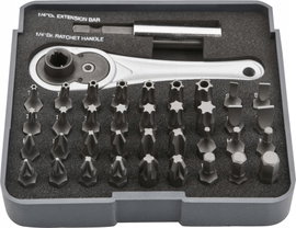 NEO TOOLS ZESTAW KOŃCÓWKI WKRĘTAKOWE BITY 38 ELEMENTÓW 60HRC + ETUI 06-105