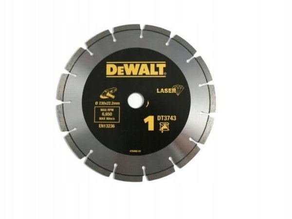DEWALT TARCZA DIAMENTOWA TNĄCA DO BETONU DO PRACY NA SUCHO 230MM DT3743
