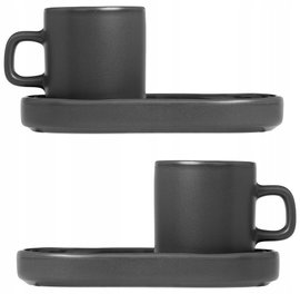 Kubek do espresso + tacka (ciemnozielone) Pilar Blomus