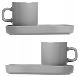 Kubek do espresso + tacka (szare) Pilar Blomus