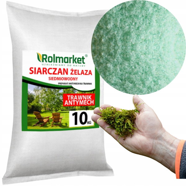 Siarczan Żelaza 15kg Antymech Czysty Nawóz Do Trawy Zwalcza Na Mech Ślimaki