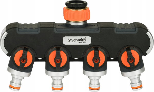 SCHMITH POCZWÓRNY ROZDZIELACZ WĘŻA Z ZAWORKAMI KRAN 3/4" 1/2" SCH14W02212