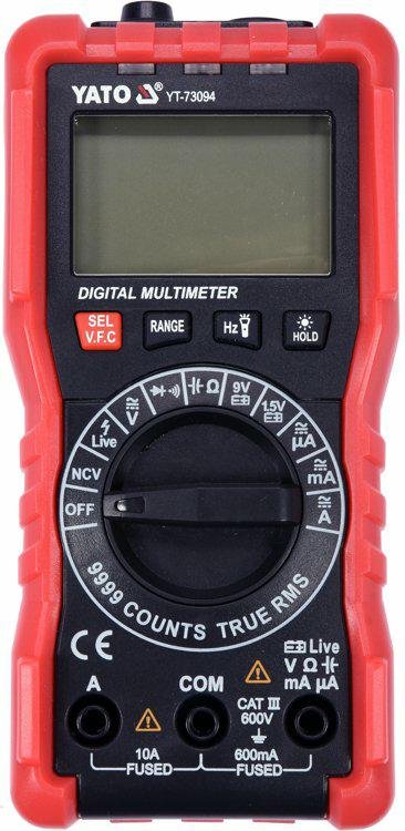 MIERNIK CYFROWY MULTIMETR LCD TEST BATERII YATO