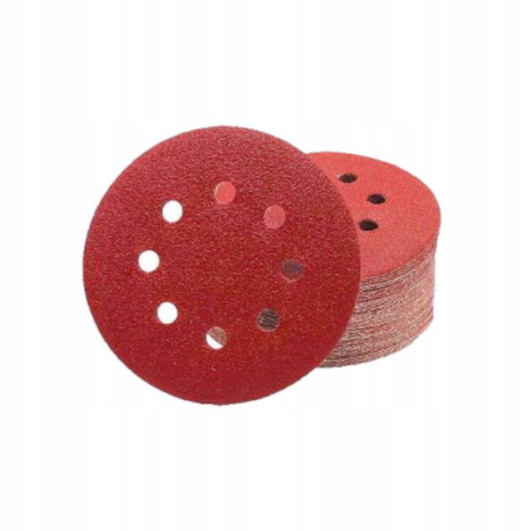 KRAFT&DELE PAPIER ŚCIERNY 50SZT. KRĄŻEK 125MM P80 NA RZEP KD11809