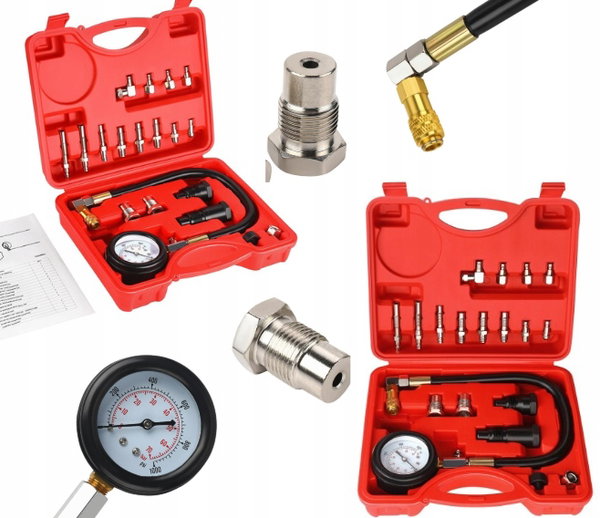 ZESTAW TESTER MIERNIK CIŚNIENIA DIESEL 0-70BAR WALIZKA Kraft&Dele KD12538