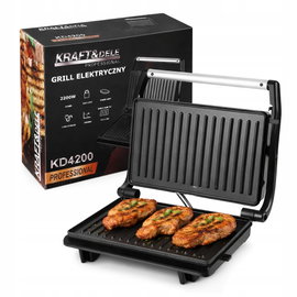 GRILL ELEKTRYCZNY 2200W OPIEKACZ KONTAKTOWY DO KANAPEK MIĘSA I WARZYW MOCNY
