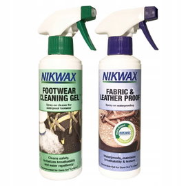 NIKWAX Zestaw do prania/impregnacji obuwia Tkanina I Skóra Spray+Żel