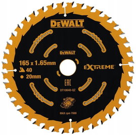 DEWALT DT10640 PIŁA TARCZOWA 165mm x 20mm 40Z DO CIĘCIA DREWNA SERII ELITE