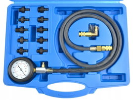 TESTER PRÓBNIK MANOMETR MIERNIK POMIARU CIŚNIENIA OLEJU+10 ADAPTERÓW G02507