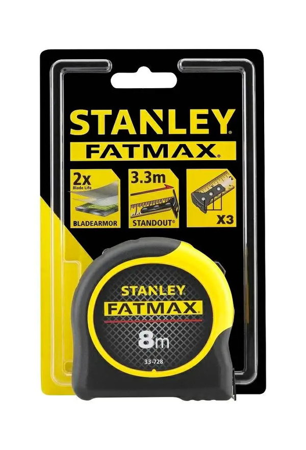 STANLEY FATMAX METRÓWKA MIARKA MIARA ZWIJANA 8M BLADEARMOR 0-33-728