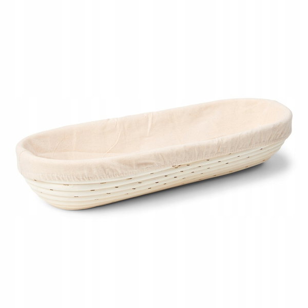 PATISSE Koszyk wiklinowy owalny z płótnem na pieczywo bagietkę 41x15cm