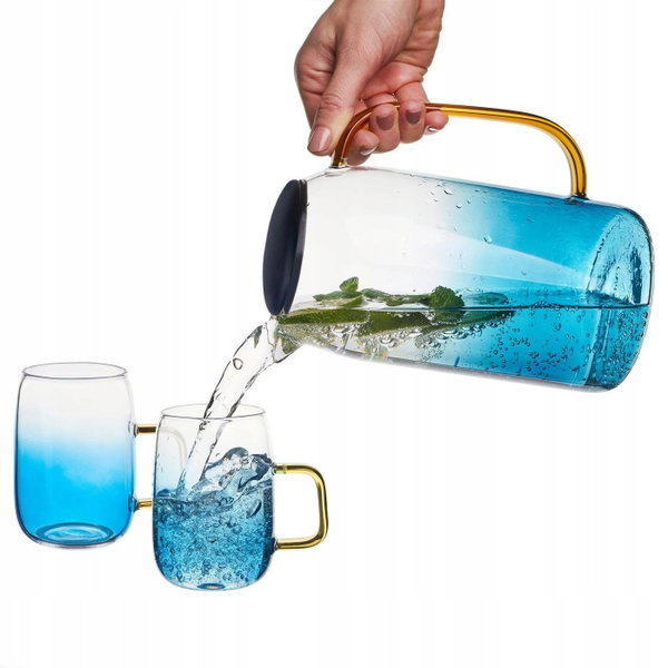 DZBANEK Szklany WYSOKI do Napojów Starke Pro Arube 1,5L + SZKLANKI 2x300ml