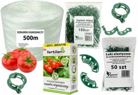 Zestaw do Uprawy Pomidorów Łuki Zapinki Klipsy +Sznurek +Nawóz Ekologiczny