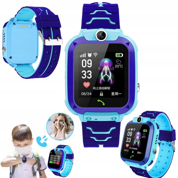HD VOICE Q12 SMARTWATCH DLA DZIECI Z LBS LOKALIZACJĄ W KOLORZE NIEBIESKIM