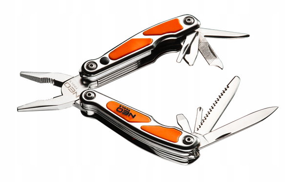 NEO MULTITOOL SCYZORYK NÓŻ SKŁADANY TURYSTYCZNY LATARKA LED 10 FUNKCJI MINI