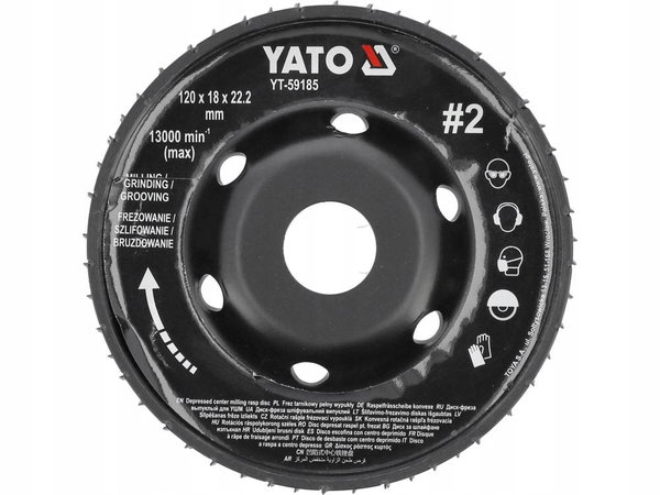 YATO TARCZA FREZ PEŁNY SZLIFIERKA WYPUKŁY TARNIK 120x18mm NR2 YATO YT-59185