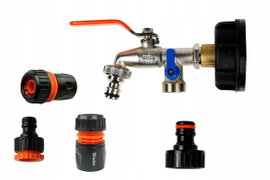 2x KRAN 1/2 adapter zawór mauzer IBC 1000L złączki ROZDZIELACZ PODWÓJNY