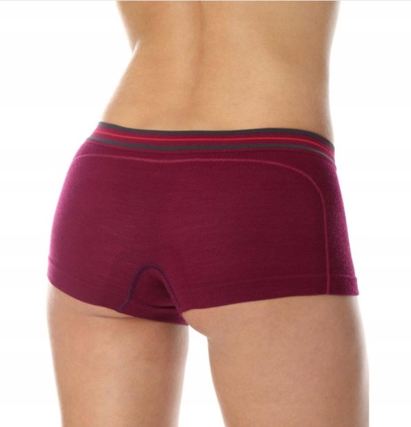 BRUBECK Bokserki damskie Active Wool BX10860 - Plum s