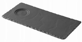 REVOL Basalt Taca z Wycięciem na Kubek (Śr:5 cm. ) porcelana francuska