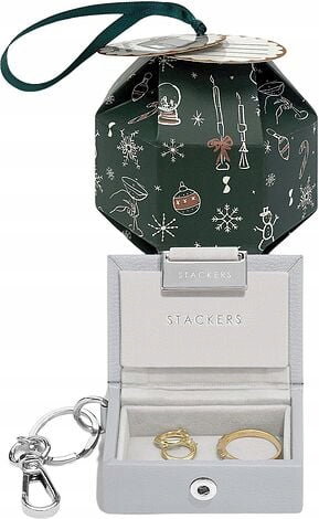 Brelok do kluczy Nano in Bauble szary w opakowaniu świątecznym Stackers