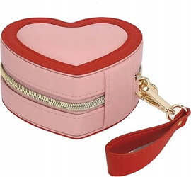 Pudełko podróżne na biżuterię (różowe) Heart Stackers