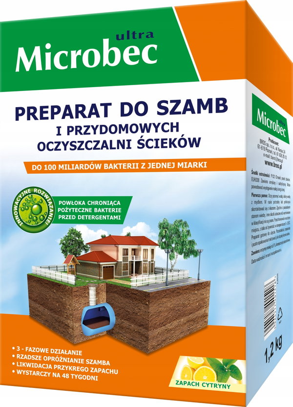 Microbec Bakterie Do Szamba 1,2kg Bio Aktywator Preparat Środek Cytrynowy