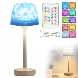 LAMPA STOŁOWA 16 KOLORÓW ŚWIATŁA Z PILOTEM ZDALNEGO STEROWANIA DO SYPIALNI