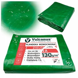 Plandeka Wodoodporna 8x10m Gruba 130g Zielona Mrozoodporna Wzmacniana UV+