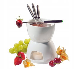Zestaw do fondue czekoladowego (biały) Cilio