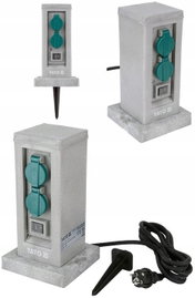 ELEKTRYCZNE GNIAZDO OGRODOWE SŁUPEK KAMIEŃ PP WIEŻA IP44 4X230V 3680W YATO