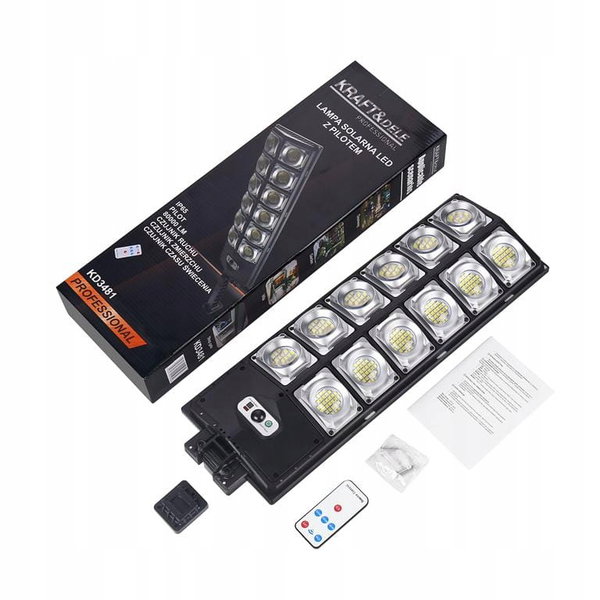 KRAFT&DELE LAMPA SOLARNA LED 1700W 80000lm IP65 Z PILOTEM ULICZNA KD3481