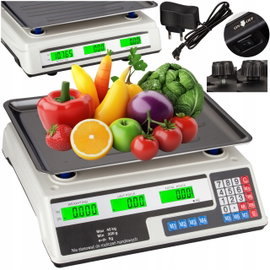 WAGA ELEKTRONICZNA DO 40kg SKLEPOWA BEZPRZEWODOWA GASTRONOMICZNA AKUMULATOR