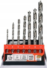 YATO WIERTŁA DO DREWNA SPIRALNE HSS 3-10MM HEX 7sz