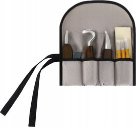 ZESTAW NOŻY DO RZEŹBIENIA W DREWNIE 9 EL PASTA PASEK ETUI KRAFTDELE KD12697