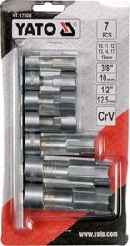 YATO ZESTAW NASADEK OTWARTYCH 3/8" 1/2" 7 SZTUK 10-19mm KOMPLET YT-17508
