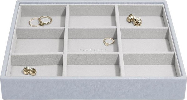 Szkatułka na biżuterię Classic Stackers 9 komorowa błękitna