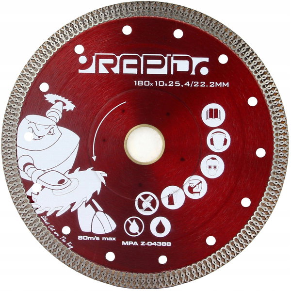 TARCZA DIAMENTOWA 180x10x25,4/22,2 MM RAPID SILENT CUT RED M08708