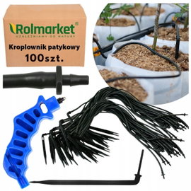 100x Kroplownik Patykowy 50cm Nawadnianie Kropelkowe Doniczek Tuneli Emiter