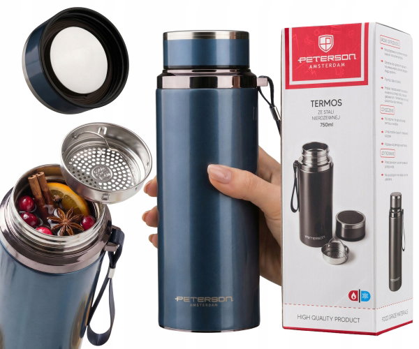 Termos na gorące napoje zimne szczelny stal nierdzewna Peterson 750 ml