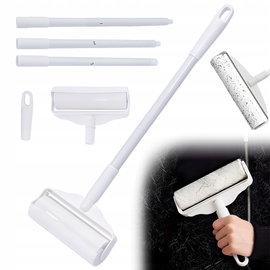 124cm Wałek do sierści z łatwym odrywaniem i ergonomiczną rączką biały